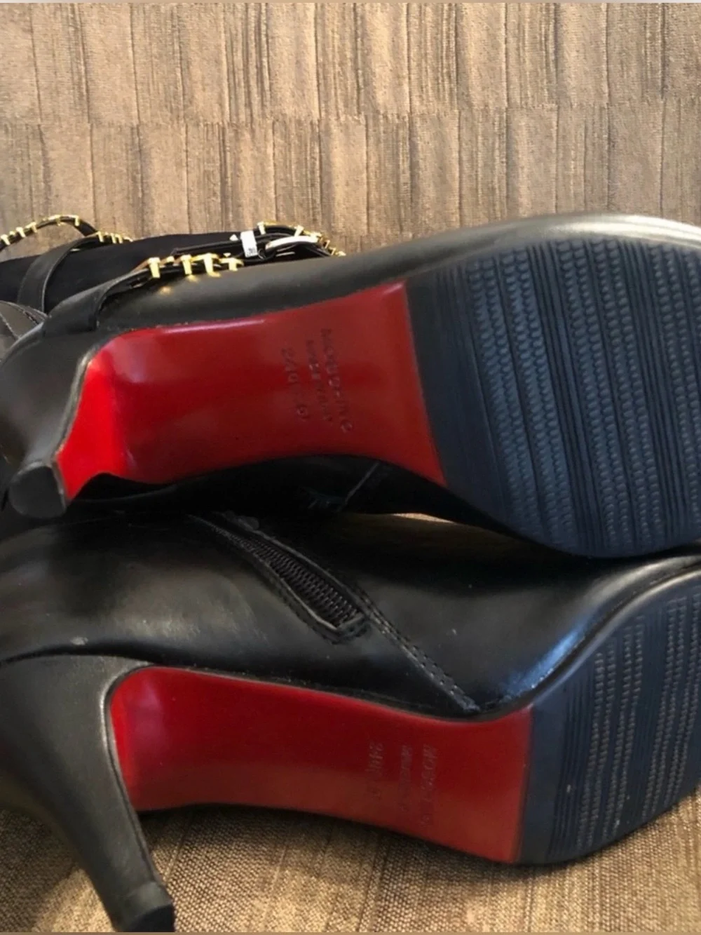 MOSCHINO metal lettering logo boots